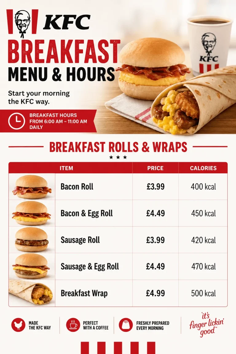 kfc breakfast menu