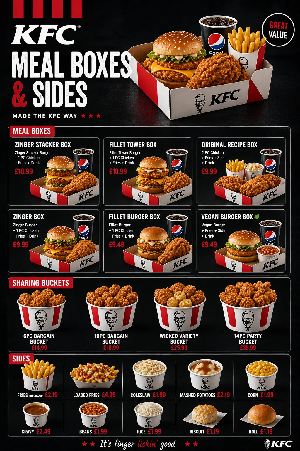 KFC Meal Box & Sides