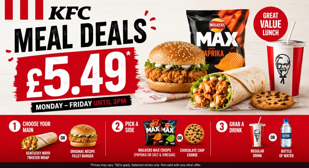 KFC Meal Deals £5.49 UK