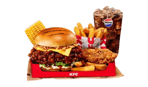 Sticky BBQ Drip Burger Box Meal