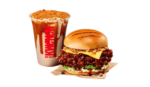 Sticky BBQ Drip Burger & Kwench Shake